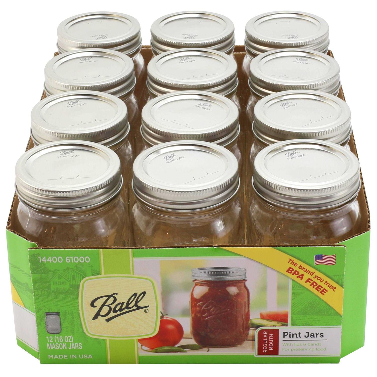 Ball Mason Jars Pint Regular Mouth