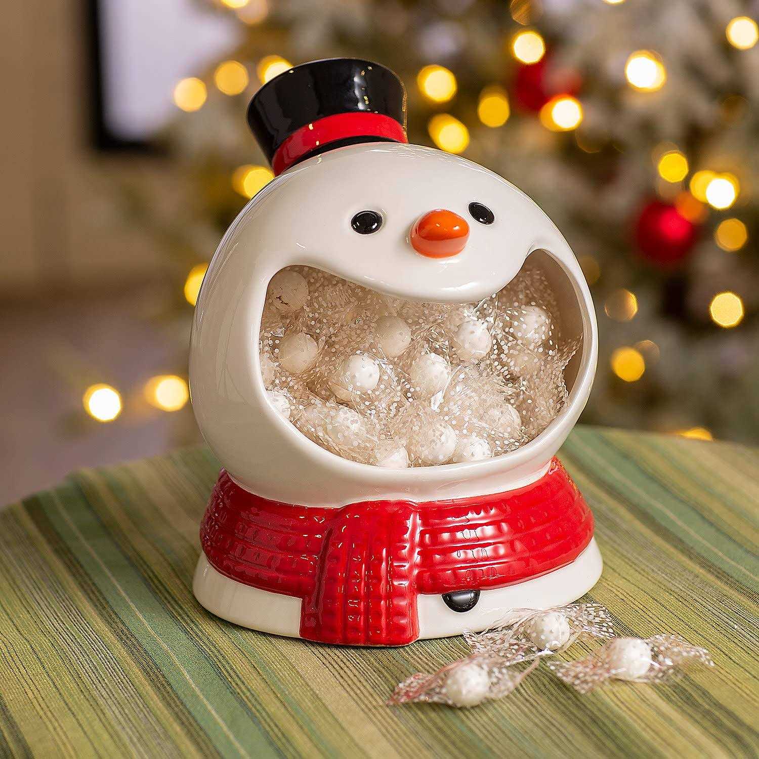 Fun Express Snowman Ceramic Candy Dish