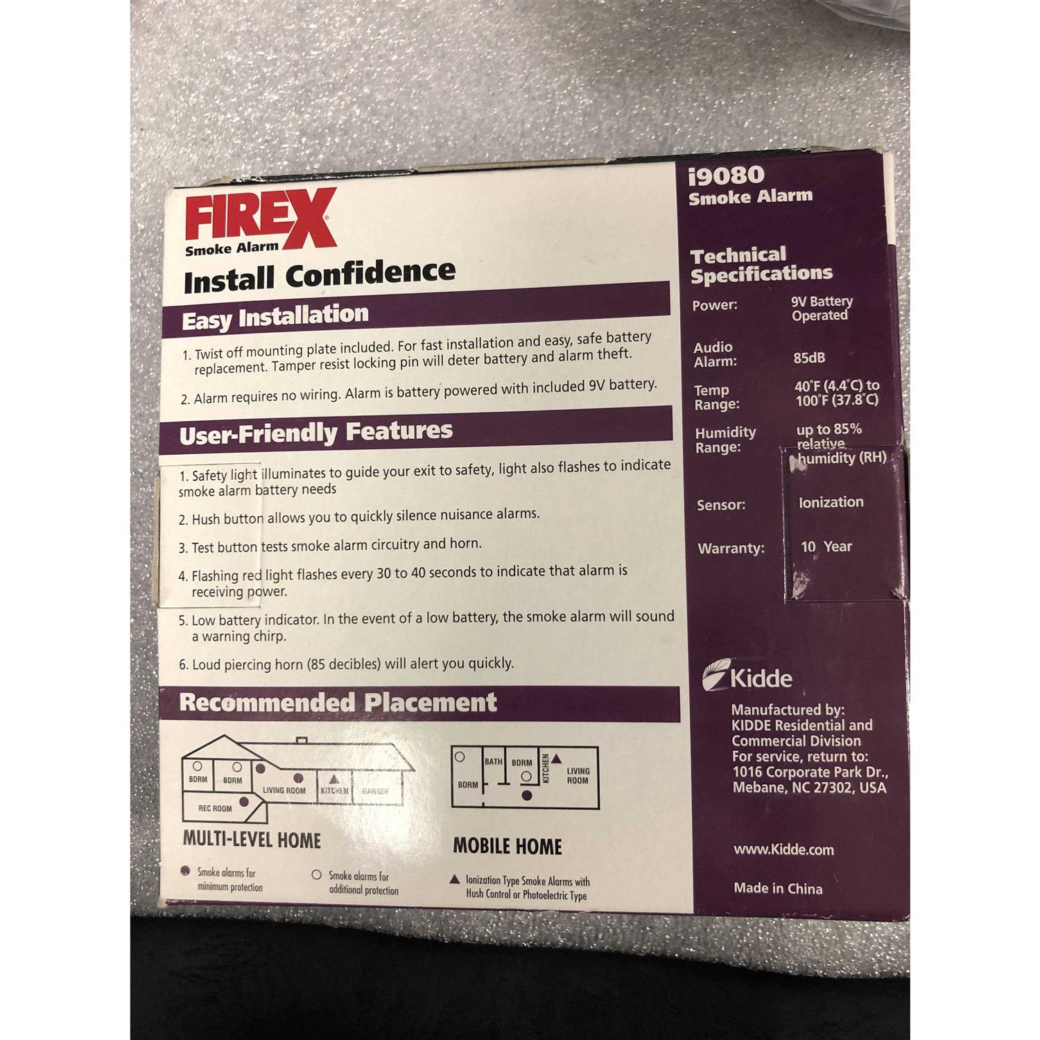 Kidde i9080 Battery Operated Smoke Alarm with Safety Light 21006379