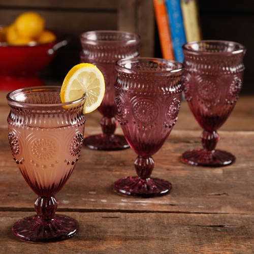 The Pioneer Woman Adeline 12-Ounce Footed Glass Goblets