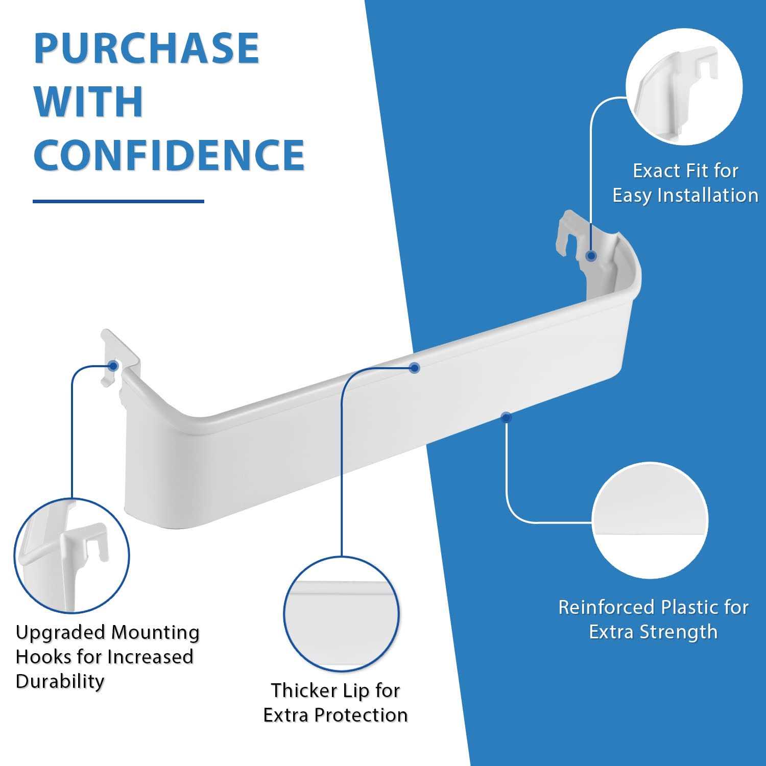 Lifetime Appliance Parts UPGRADED Lifetime Appliance 240338101 Door Shelf Bin Rack Compatible with Frigidaire or Kenmore Refrigerator