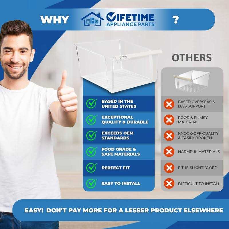 Upgraded Lifetime Appliance Parts 2188656 Crisper Bin Compatible with Whirlpool Refrigerator