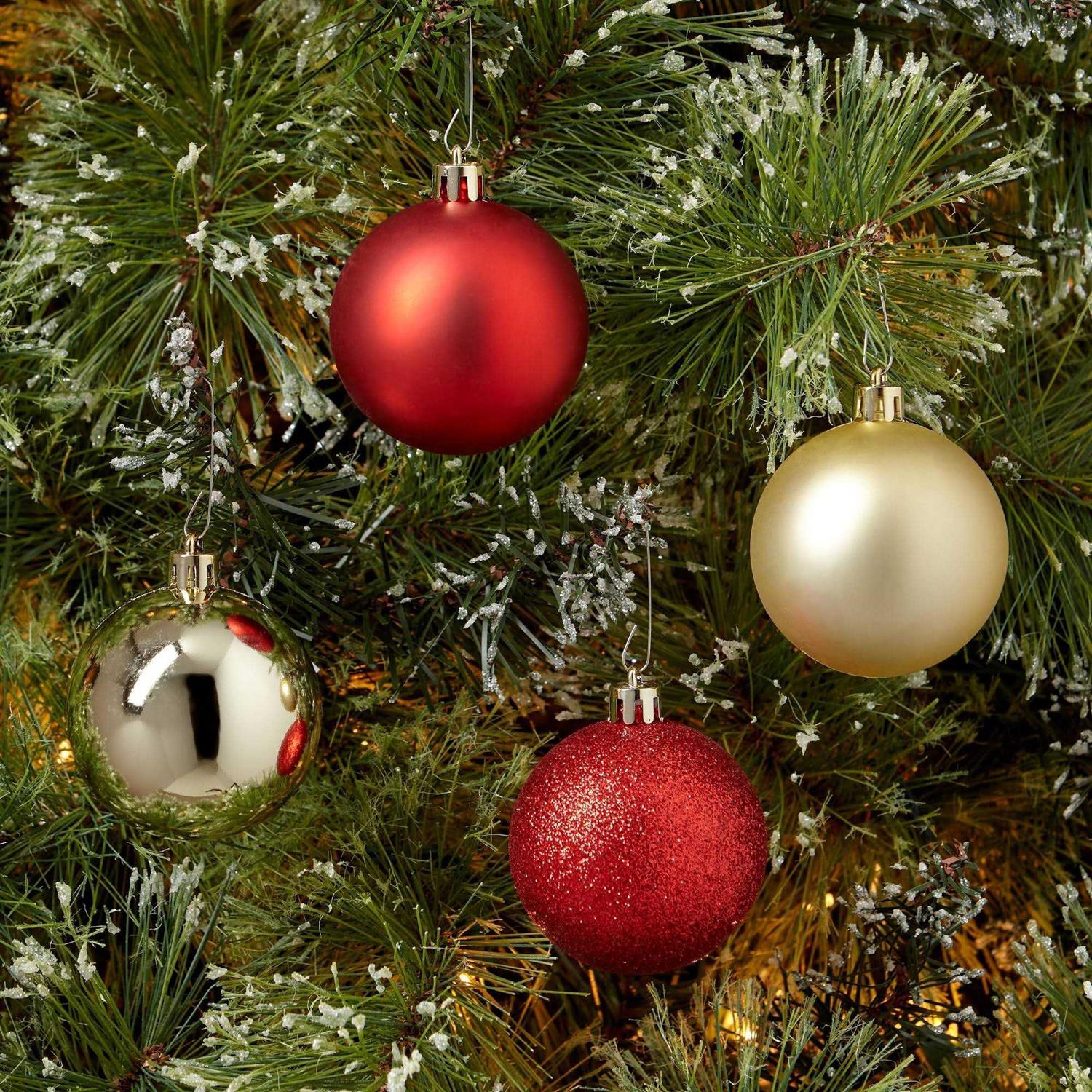 Wondershop 50ct Shatter-Resistant Round Christmas Tree Ornament Set