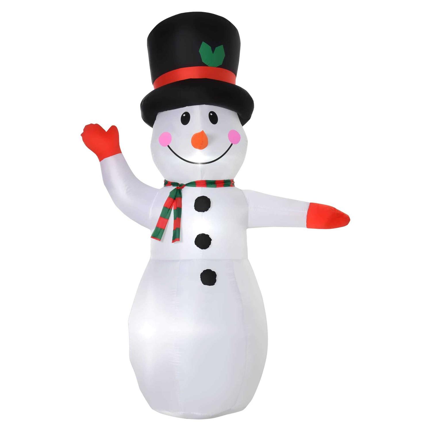 HOMCOM Christmas Iatable Snowman Outdoor Blow-Up Yard Decoration with LED Lights Display