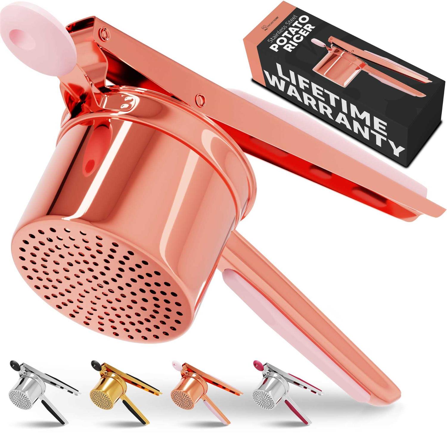 Priority Chef Stainless Steel Potato Ricer and Masher Anti-Slip Makes Light and Fluffy Mashed