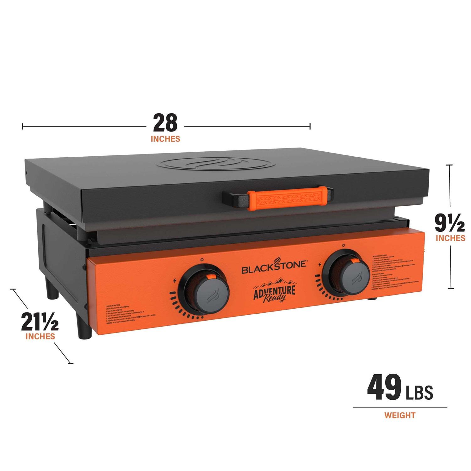 Blackstone Adventure Ready 2-Burner 22 Propane Griddle in Orange