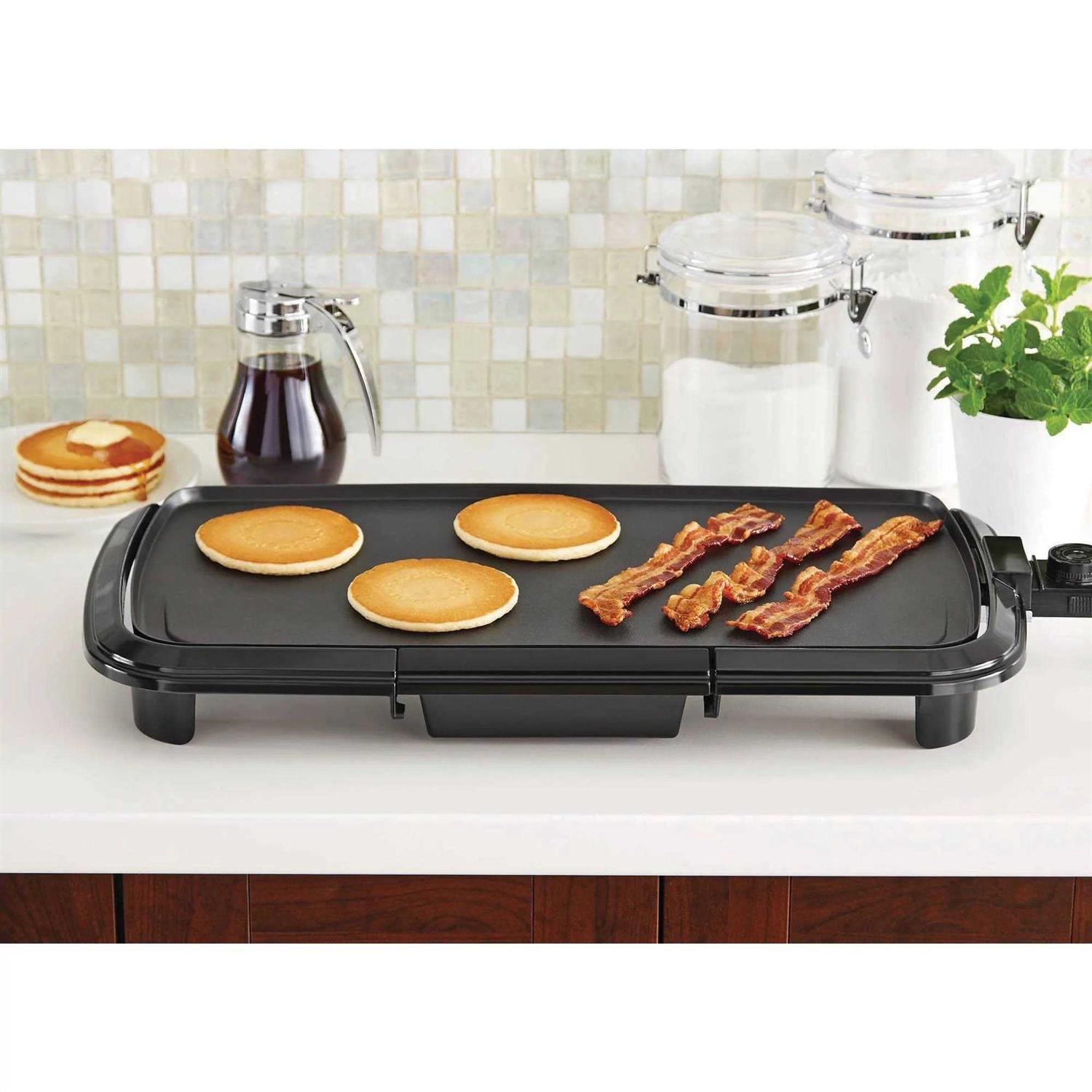 Mainstays 20 Black Dishwasher-Safe Griddle with Adjustable Temperature Control