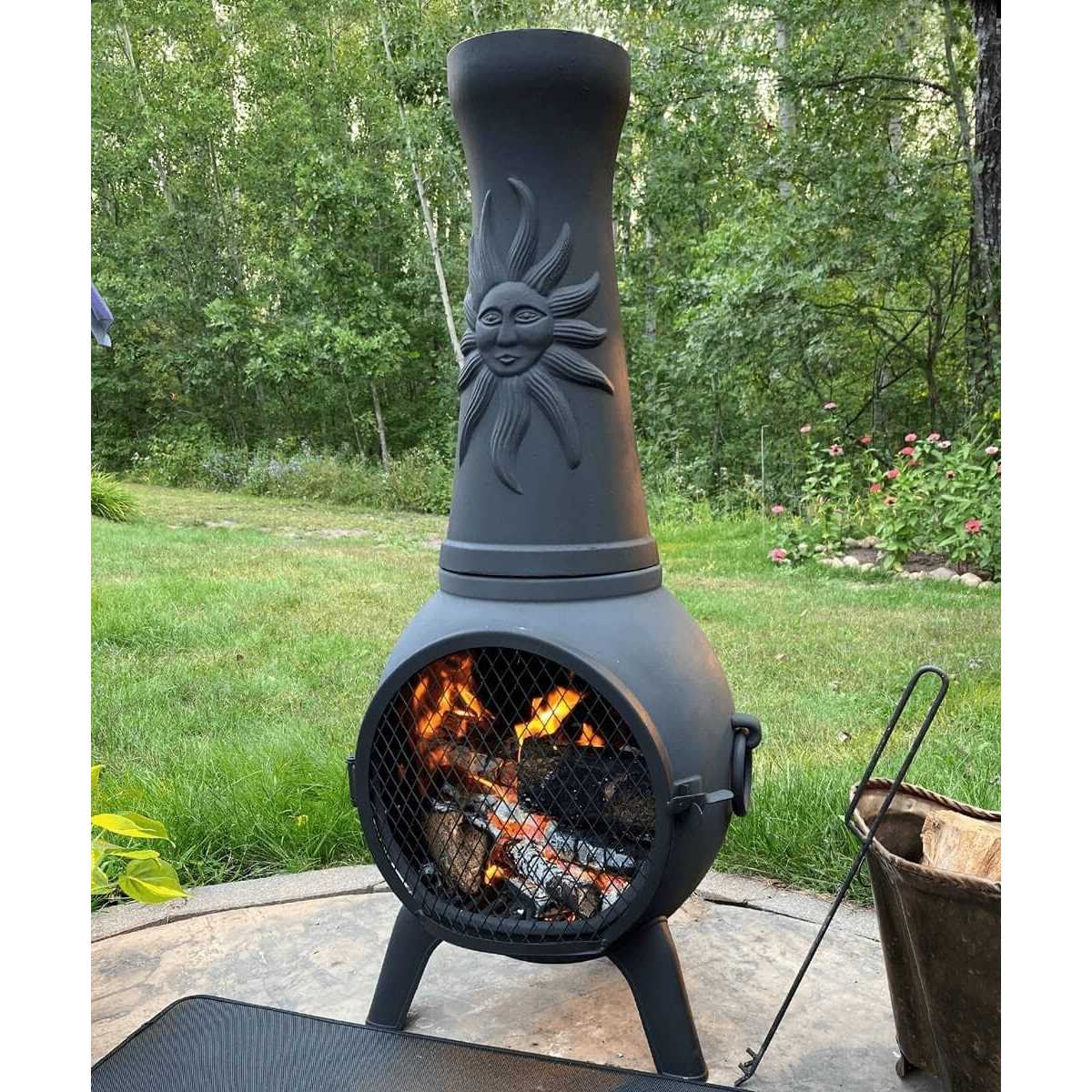 Sun Fire Outdoor Chiminea Fireplace by The Blue Rooster