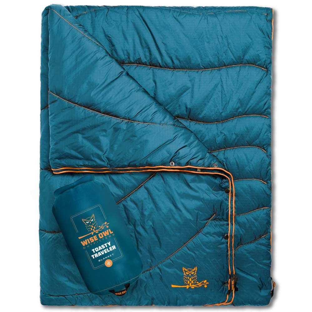 Wise Owl Outfitters Camping Blanket Packable & Waterproof Warm Camping Quilt