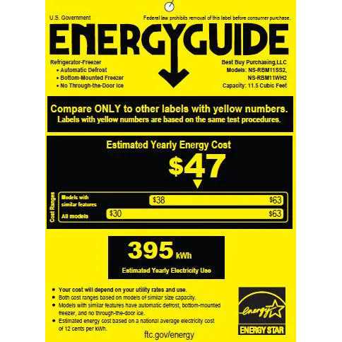 Insignia 11.5 Cu. Ft. Bottom Mount Refrigerator