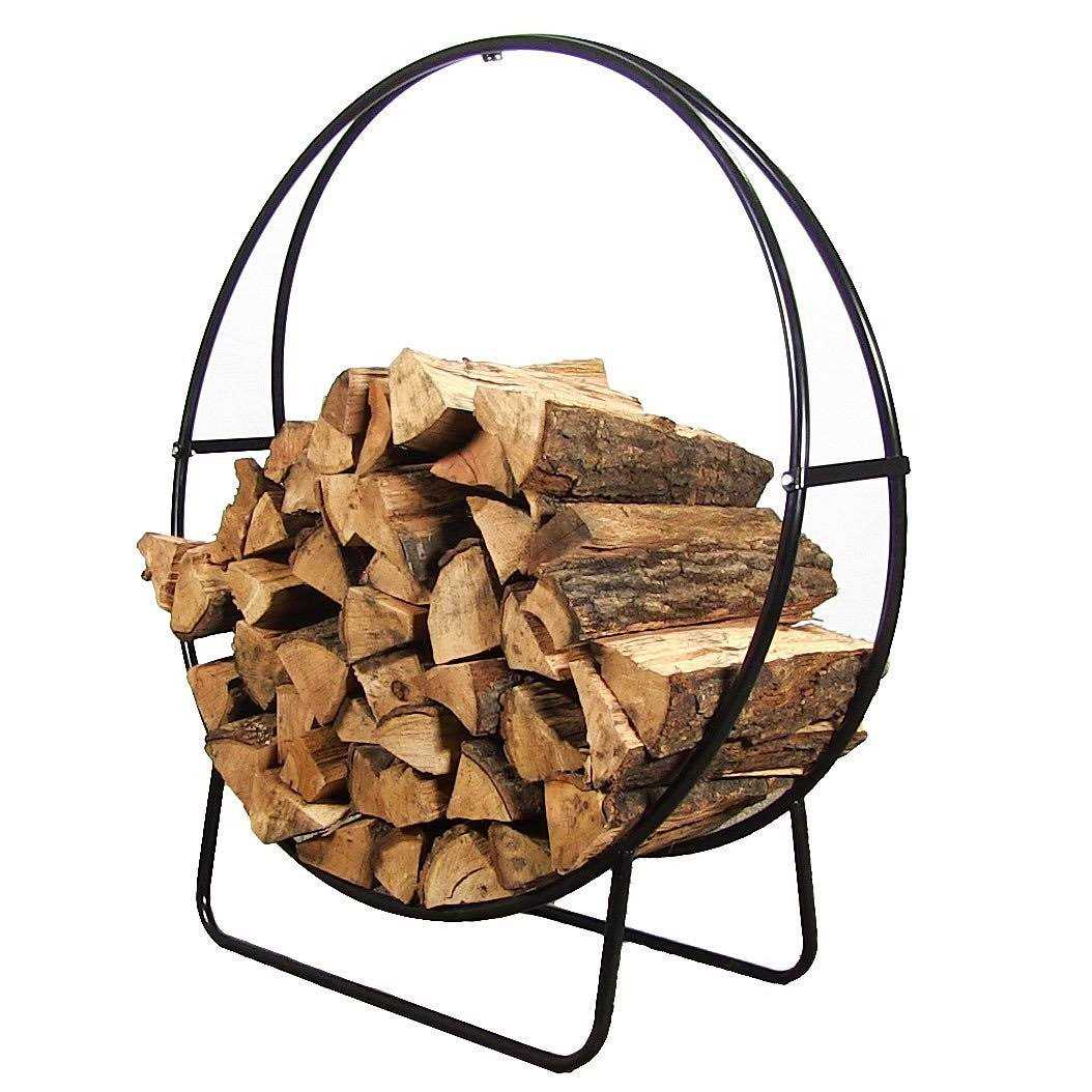 Sunnydaze Firewood Log Hoop Rack with Cover