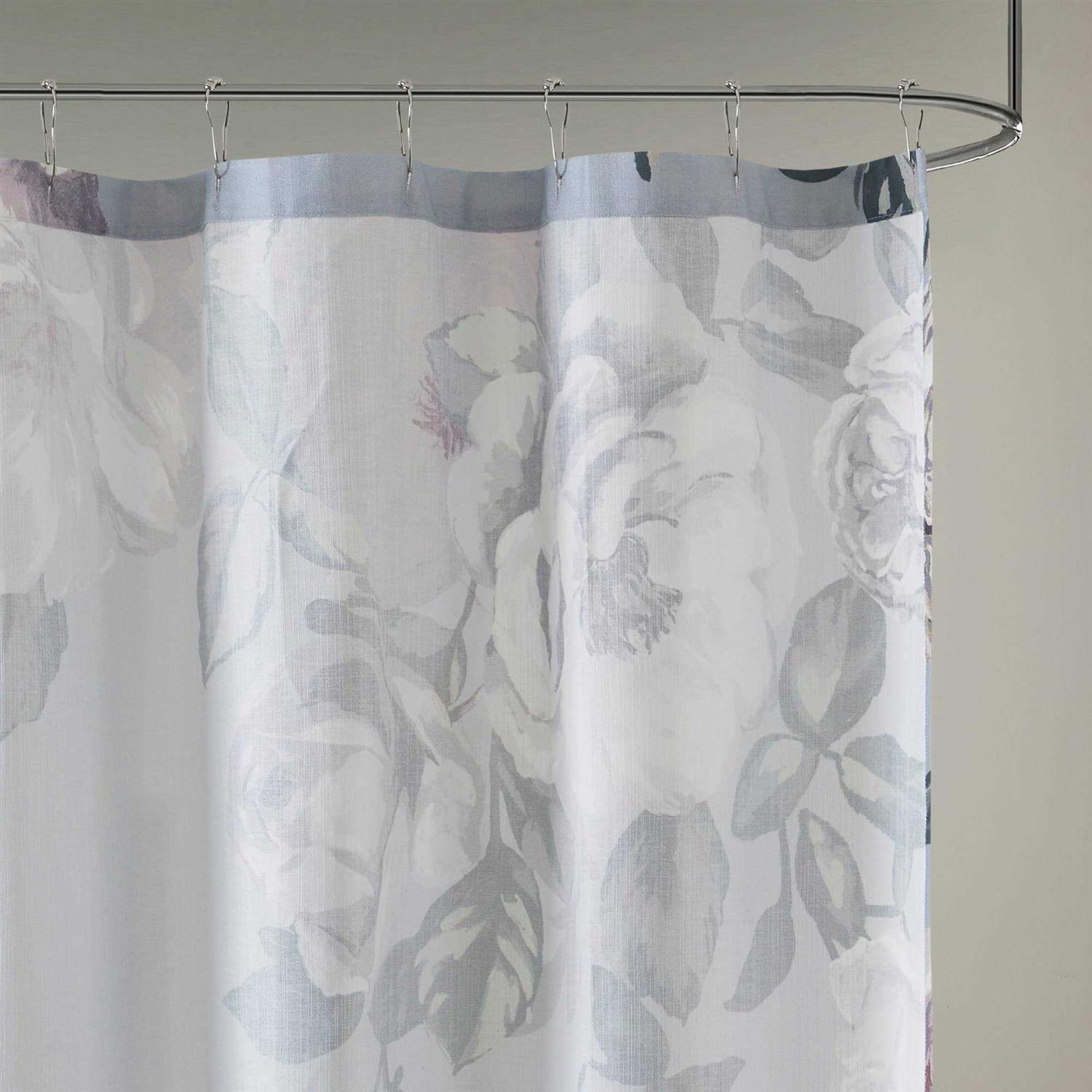 Madison Park Charisma Cotton Floral Printed Shower Curtain