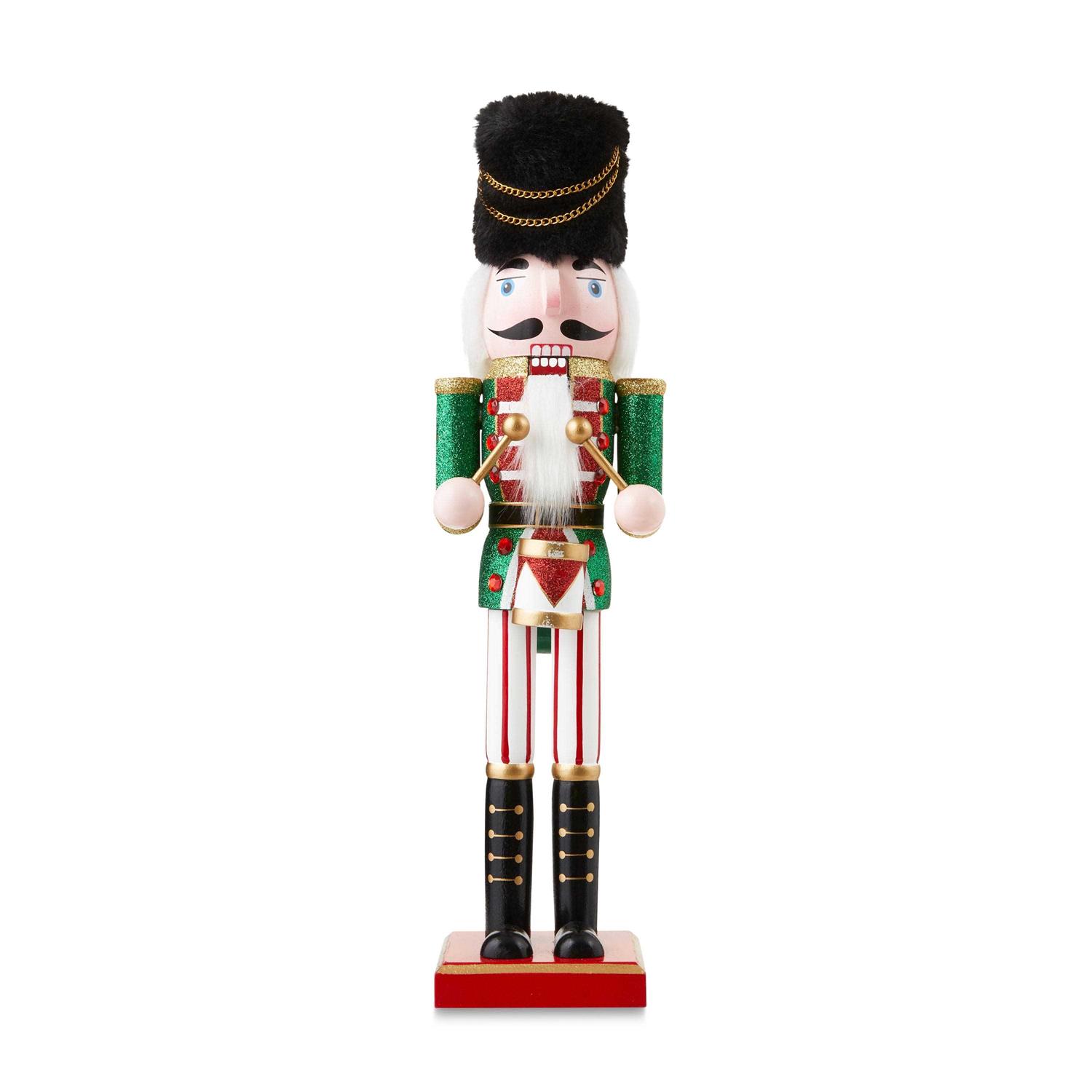 Holiday Time Green and White Nutcracker Christmas Decoration