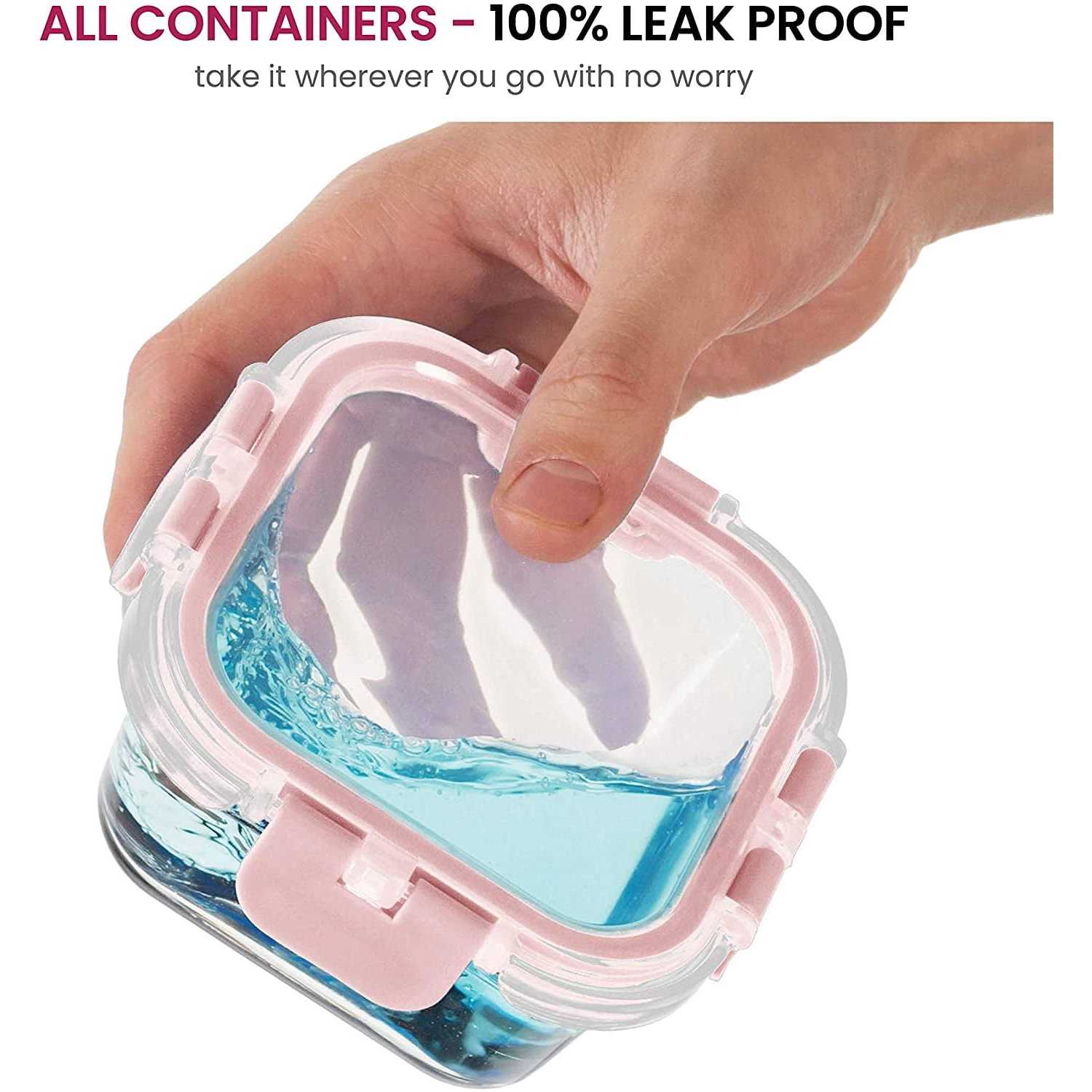 FineDine 24-piece Superior Glass Food Storage Containers Set Newly Innovated Hinged BPA-free Locking lids