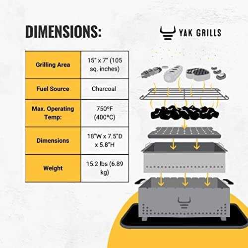 YAK Grills Hibachi Charcoal Grill Easy to Use Charcoal Grill