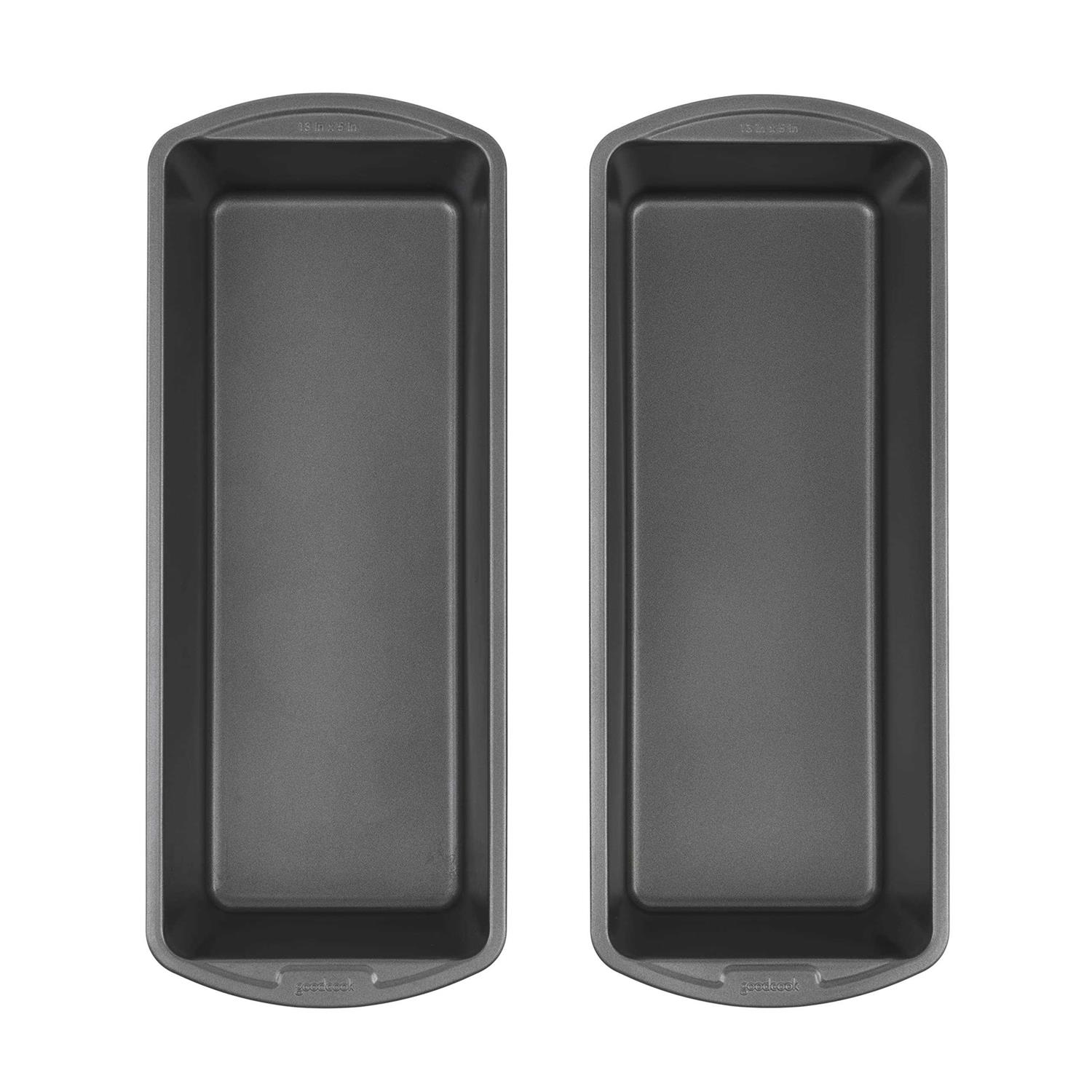 Goodcook Set of 2 Extra Large 13&” x 5&” Nonstick Steel Bread Loaf Pans