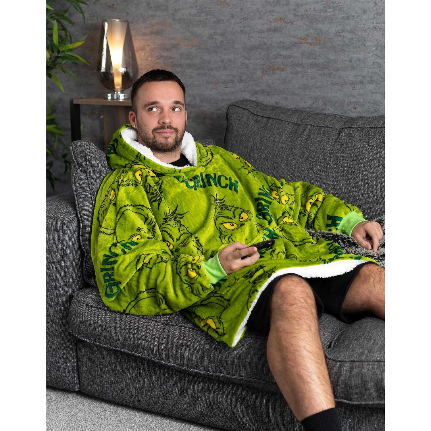 The Grinch Unisex Adult Oversized Hoodie Blanket Green