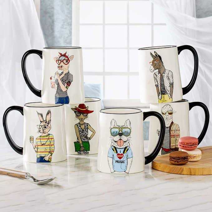 Signature Dining Nib Signature Hip Animal Mug Set of 6