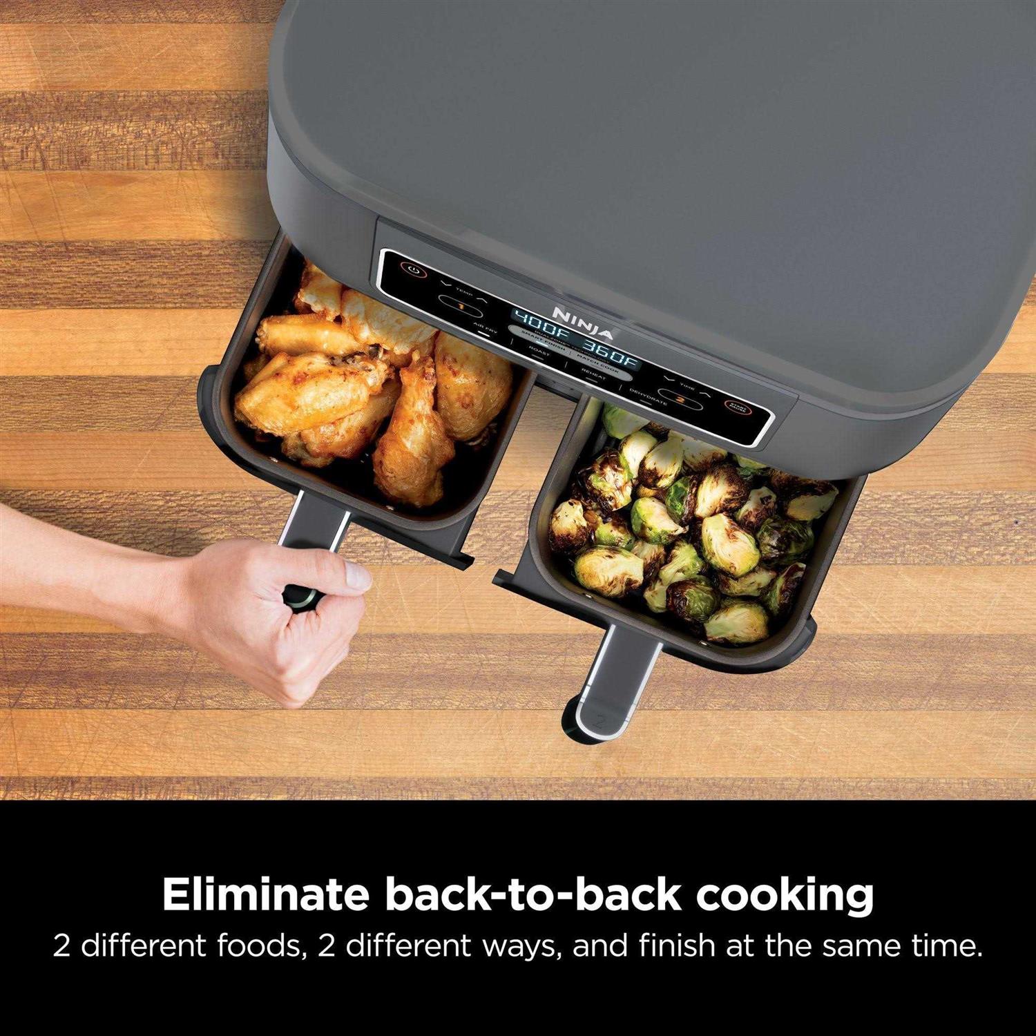 Ninja Foodi 4 in 1 8 qt. 2-Basket Air Fryer with DualZone Technology DZ100WM