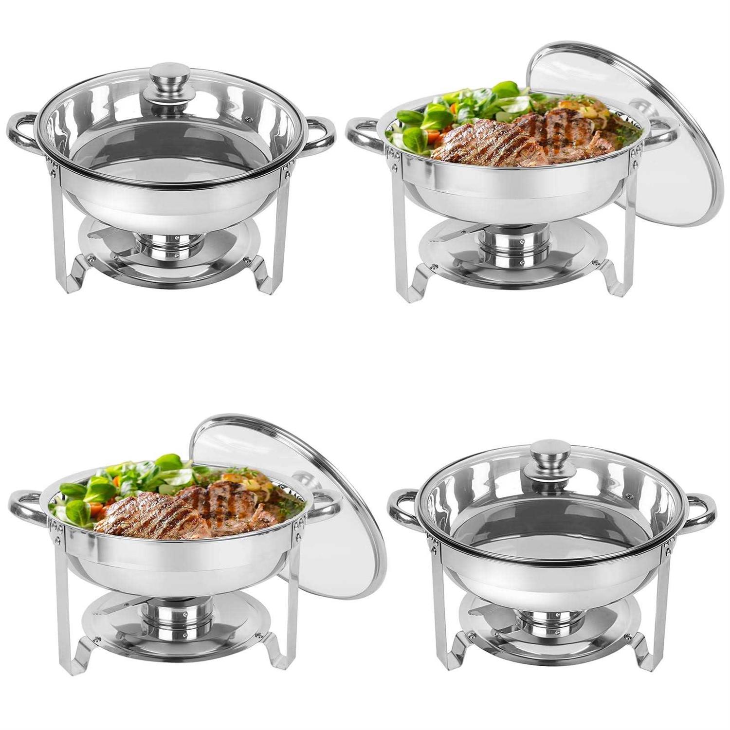 Imacone Chafing Dish Buffet Set 5Qt Stainless Steel Round Catering Warmer Set