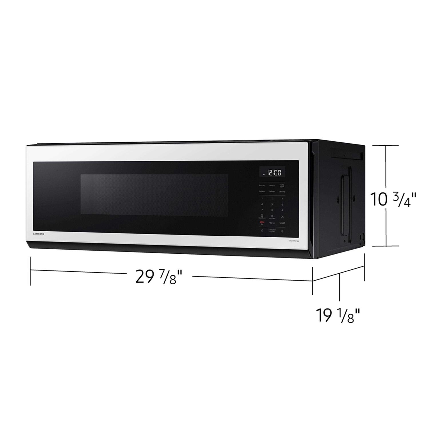 Samsung Bespoke 1.1 cu. ft. White Glass Over the Range Microwave ME11CB751012AA