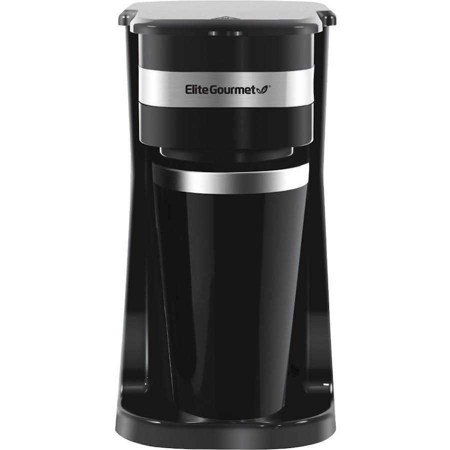 Elite Gourmet Single Serve Personal Coffee Maker with Stainless Steel Travel Mug