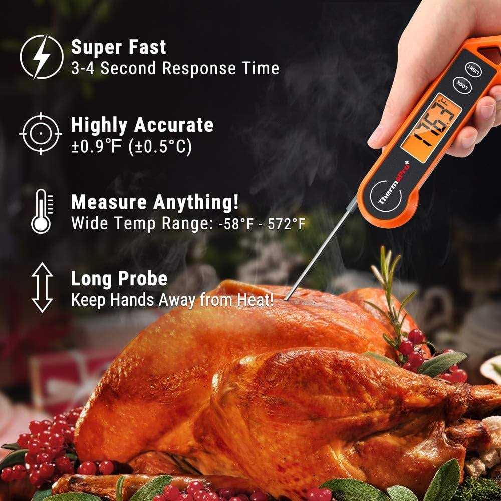 ThermoPro TP19H Digital Meat Thermometer for Cooking with Ambidextrous Backlit