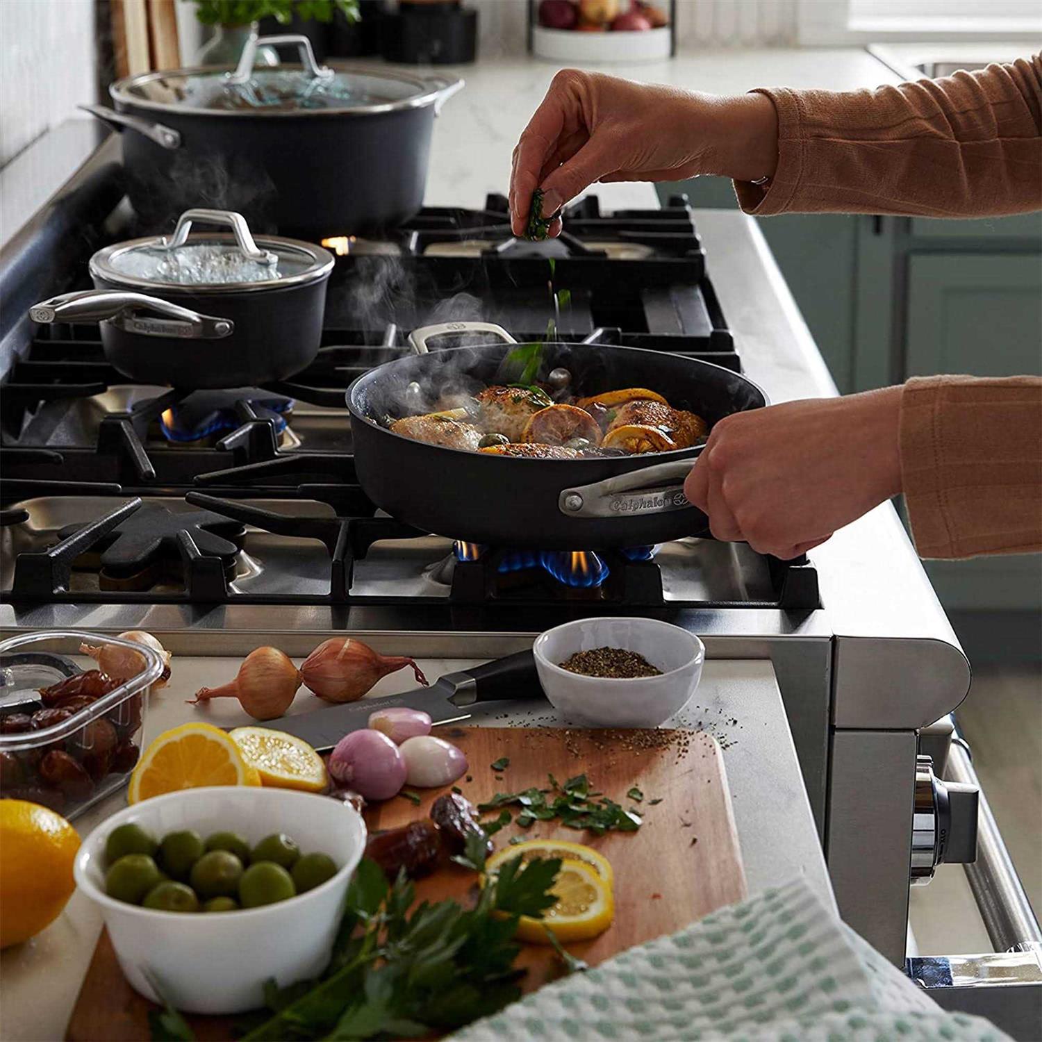 Calphalon Premier Hard-Anodized Nonstick 3.5-Quart Sauce Pan with Lid