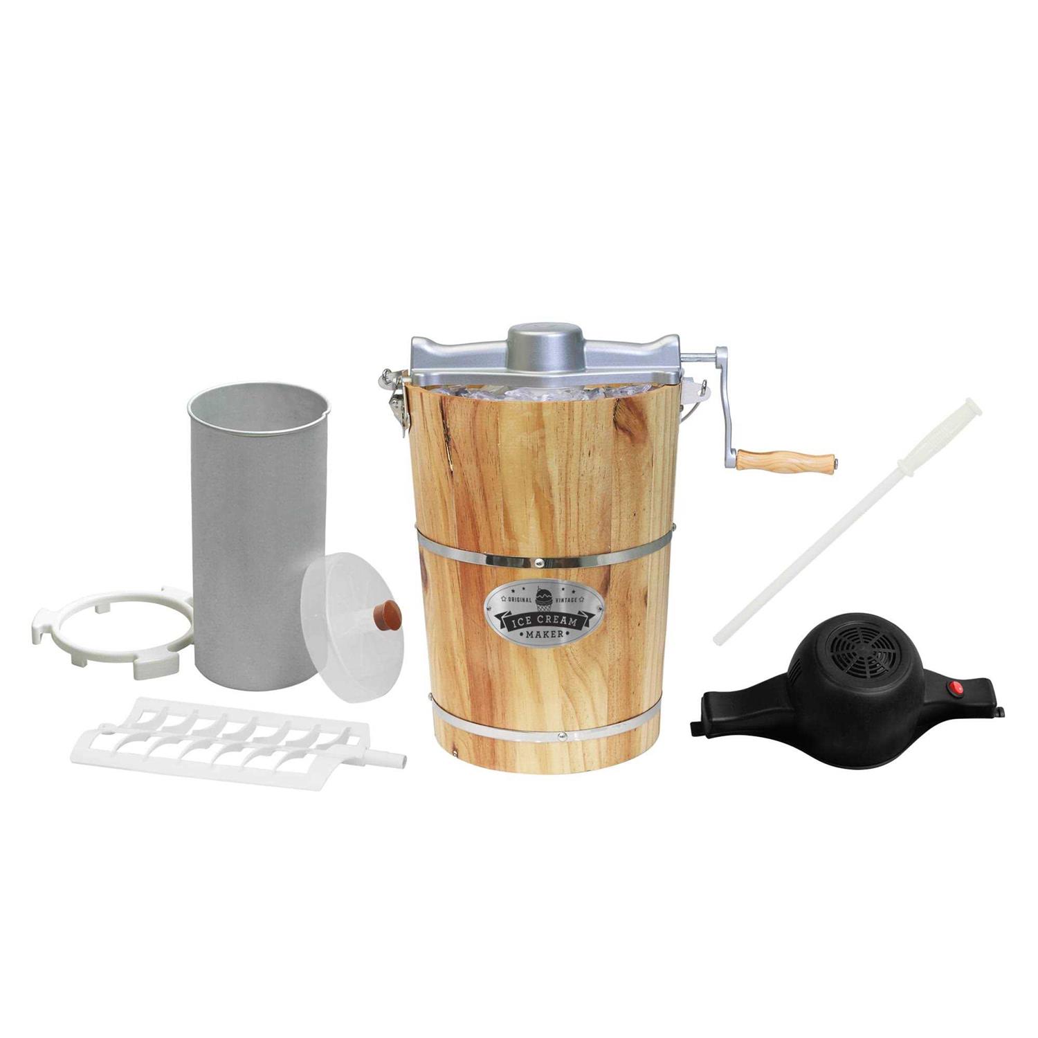 Elite Gourmet 6-Quart Old-Fashioned Ice Cream Maker