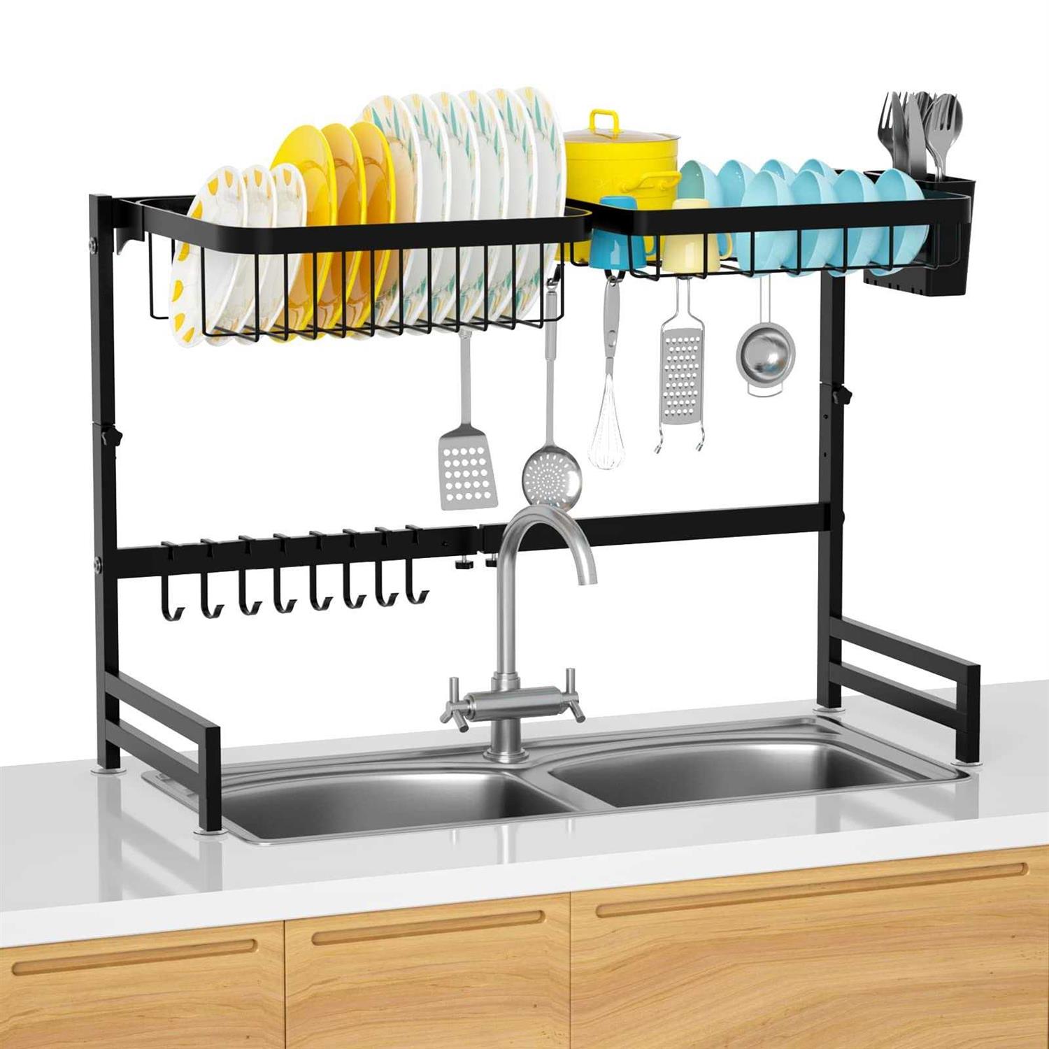 MERRYBOX Over The Sink Dish Drying Rack Adjustable Length