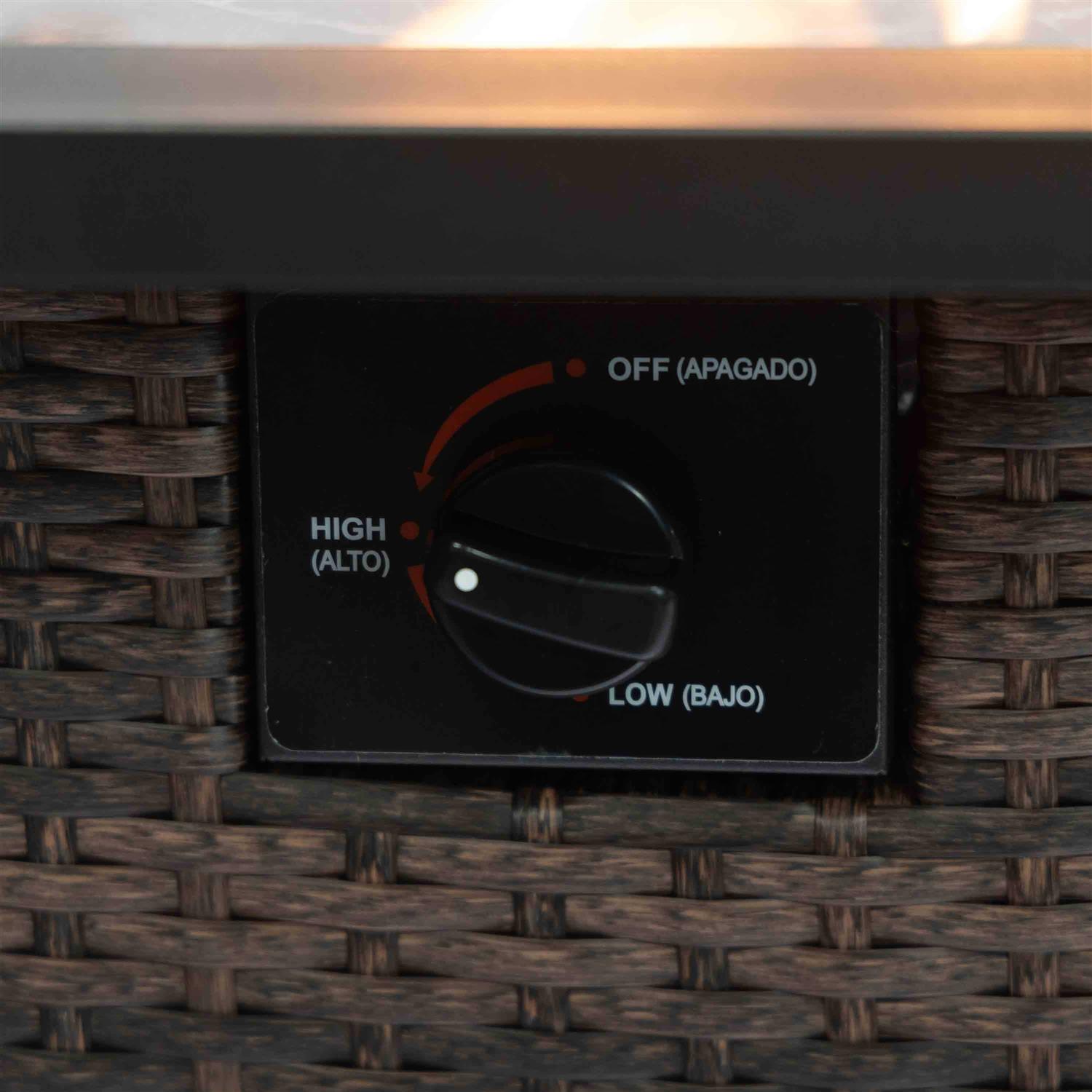 Deko Living 20lbs Wicker Gas Outdoor Firepit Table COB10002