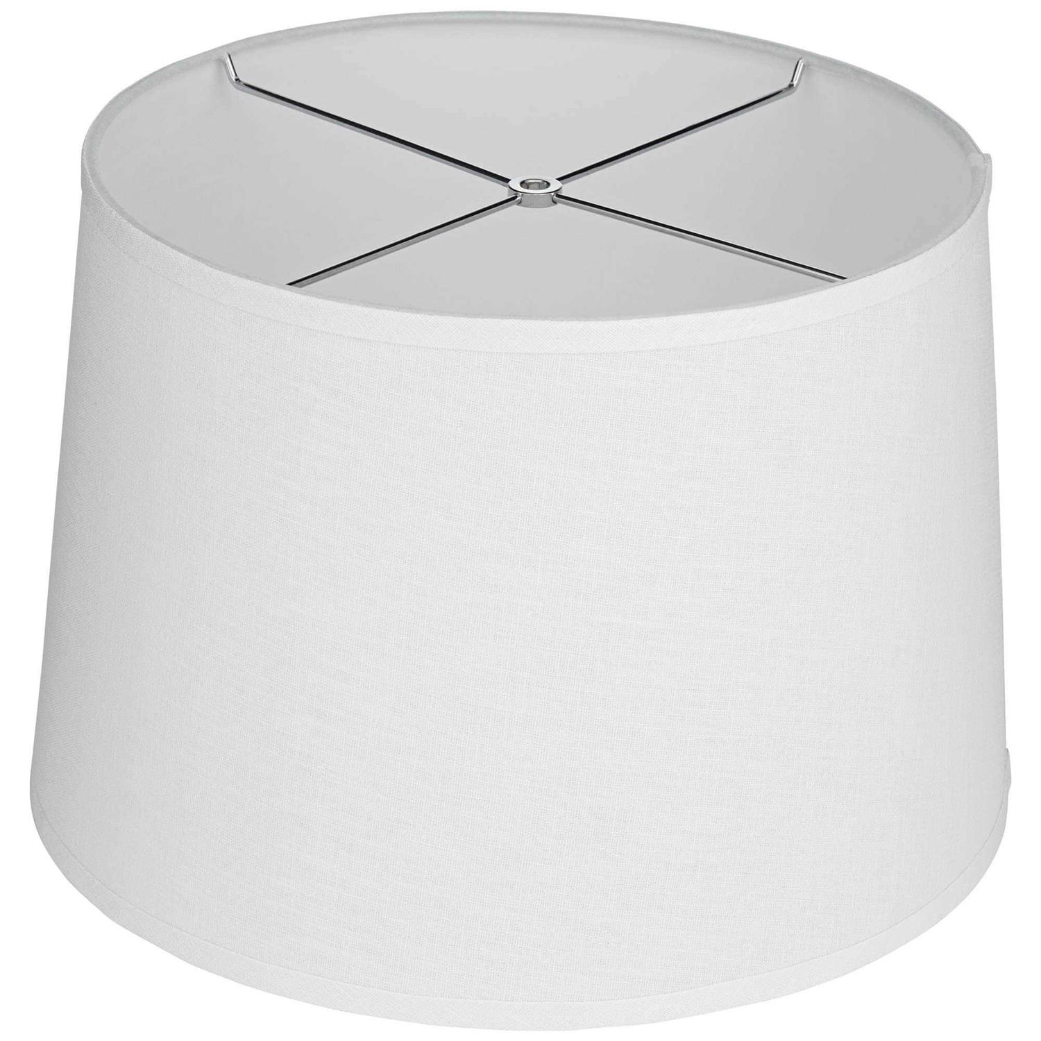 Springcrest Collection Hardback Tapered Drum Lamp Shade White Medium 14 inch Top x Bottom x High Spider with Replacement Harp and