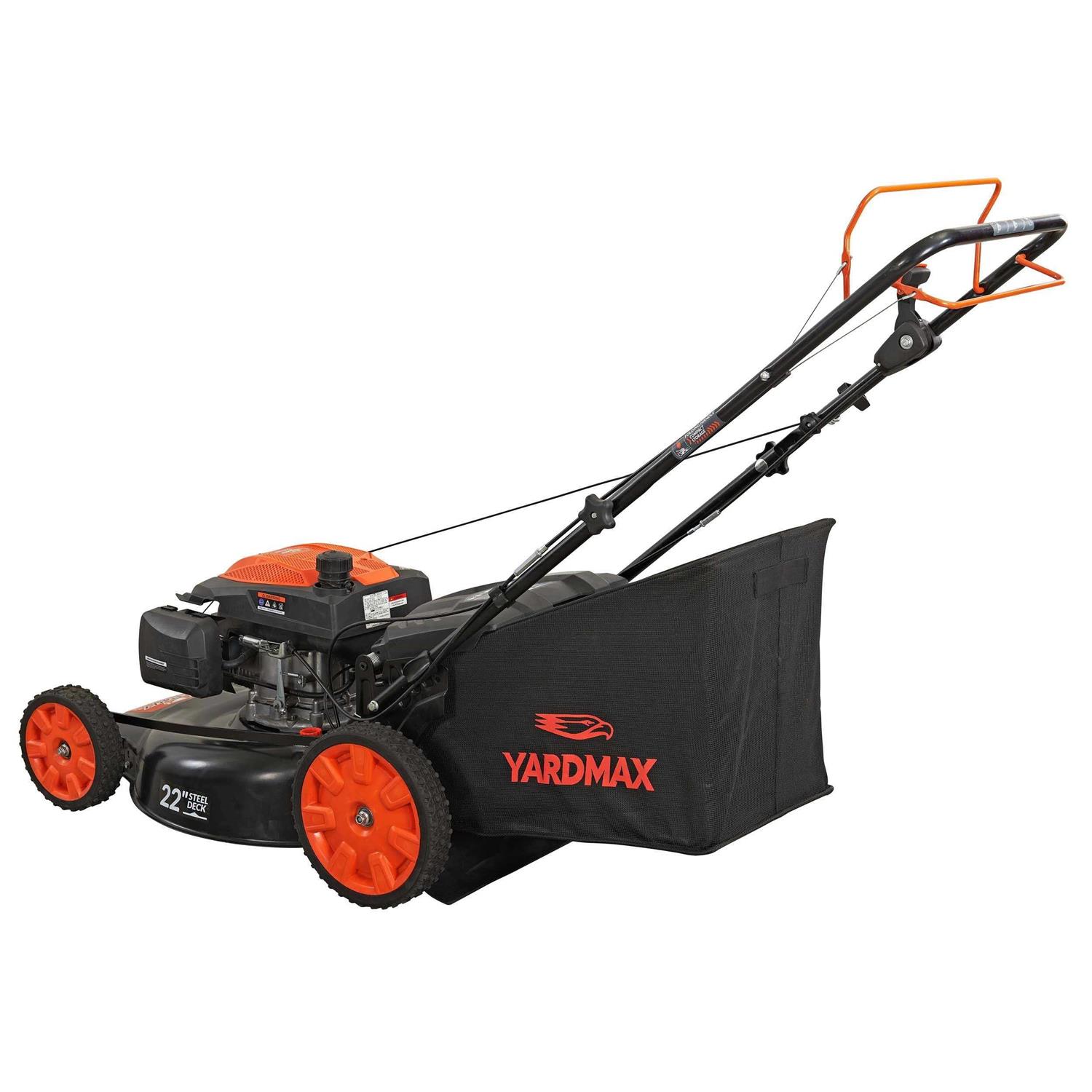 YARDMAX 22 in. 201 cc SELECT PACE 6 Speed CVT High Wheel RWD 3-in-1 Gas Walk Behind Self Propelled Lawn Mower