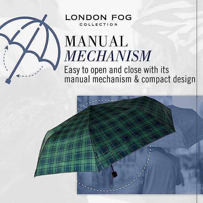 London Fog Mini Rain Umbrella Folding Umbrella, Windproof, Lightweight and Packable for Travel