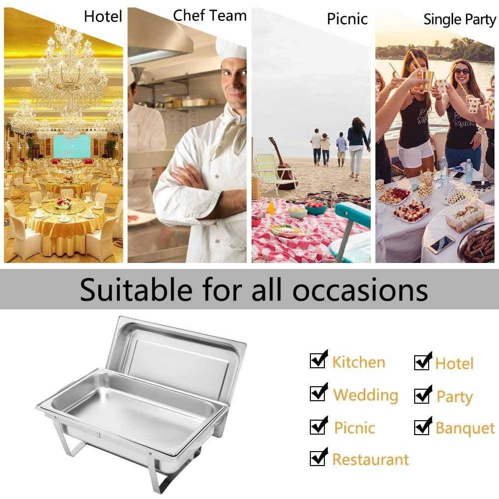 ROVSUN 8 Qt Stainless Steel Chafing Dishes Buffet Set
