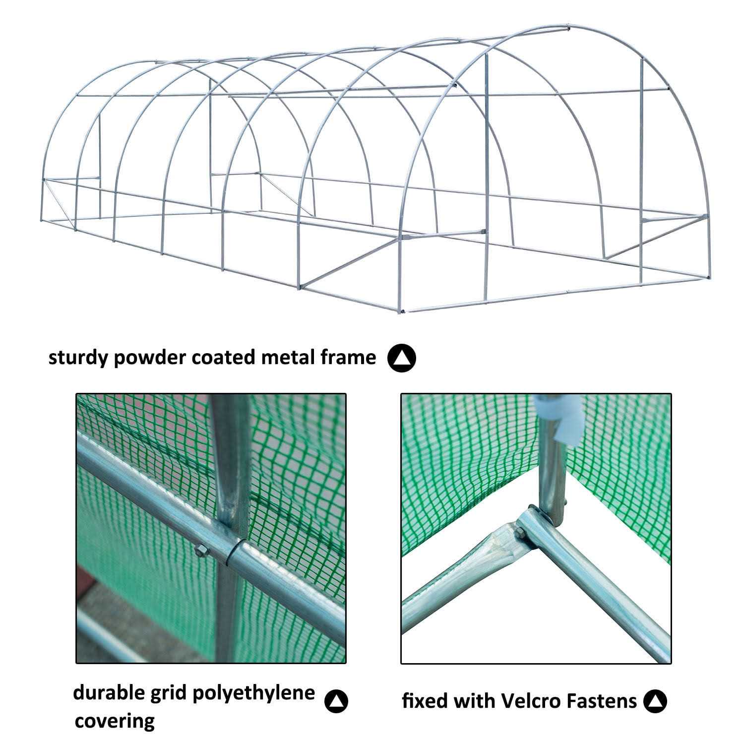 Outsunny Walk-In Greenhouse Large 12 Windows