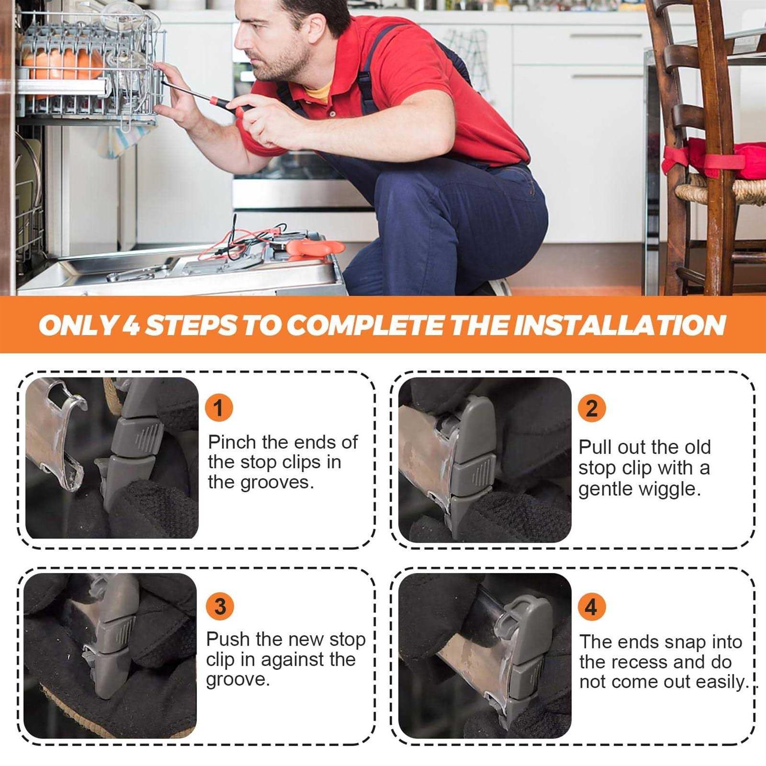 W10508950 Dishwasher Upper Dishrack Slide Rail Stop Clip by Beaquicy