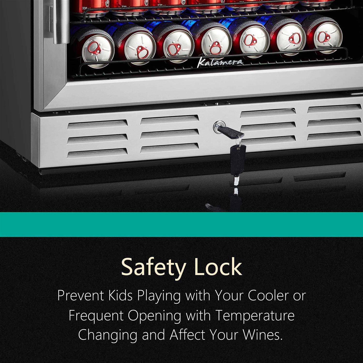 Kalamera 24 inch Beverage Refrigerator 154 Cans Capacity Beverage Cooler