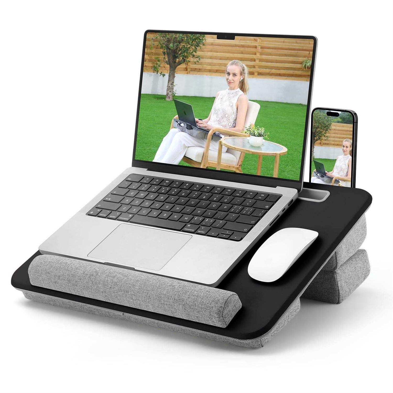 Adjustable Laptop Lap Desk Lap Desk with Cushion Storage Function Anti-Slip Wrist Rest for Home Office Adults Students