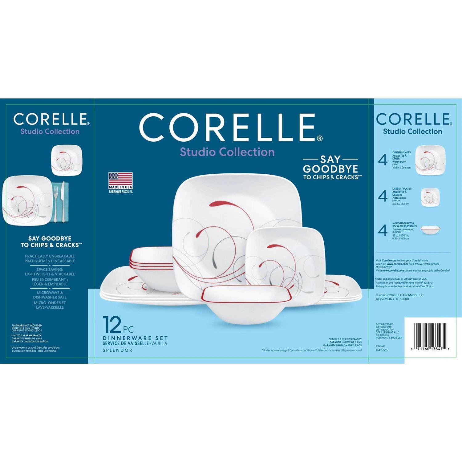 Corelle Splendor Square Dinnerware Set
