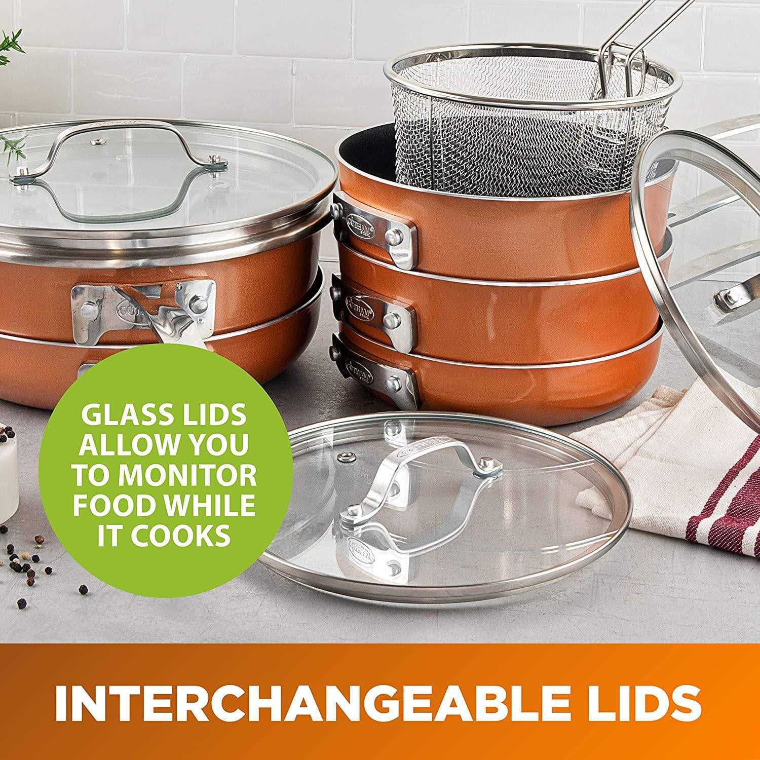 Gotham Steel Stackmaster 10 Piece Non-Stick Cookware Set