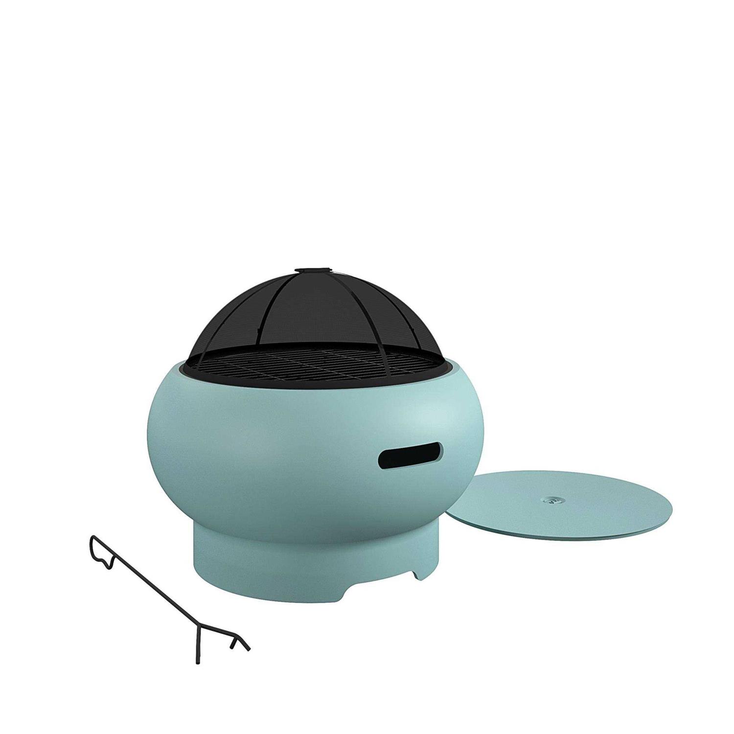 Novogratz Poolside Collection Asher Wood Burning Fire Pit with Grilling Surface