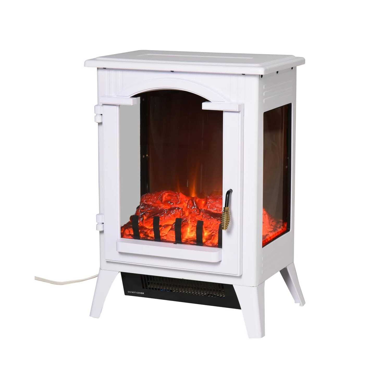 HOMCOM 750W/1500W Modern Electric Fireplace Heater with Realistic LED Faux Flame Effect