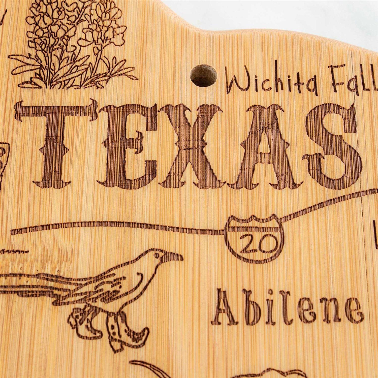 Totally Bamboo Texas State Destination Bamboo Serving & Cutting Board