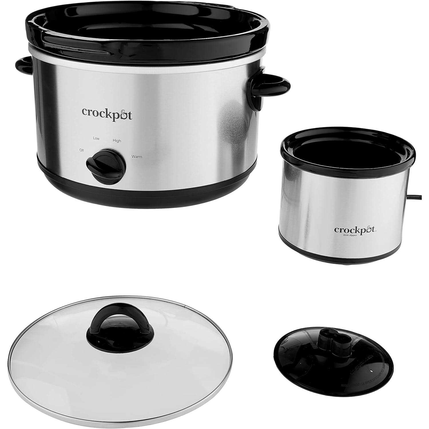 Crock-Pot scr503sp 5-Quart Smudgeproof Round Manual Slow Cooker with Dipper