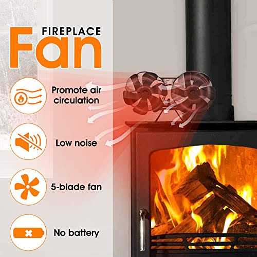 Xmasneed Wood Stove Fan Heat Powered 8 Blade Wood Burning Stove Fan for Buddy Heater