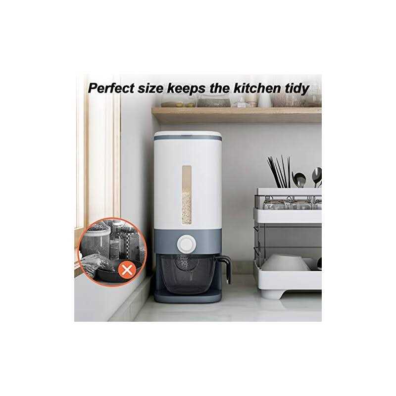 Cosyzone 25Lbs Rice Dispenser Large Grain Container Storage with Lid Measuring Cylinder Moisture Proof Household Cereal Dispenser Bucket for Kitchen