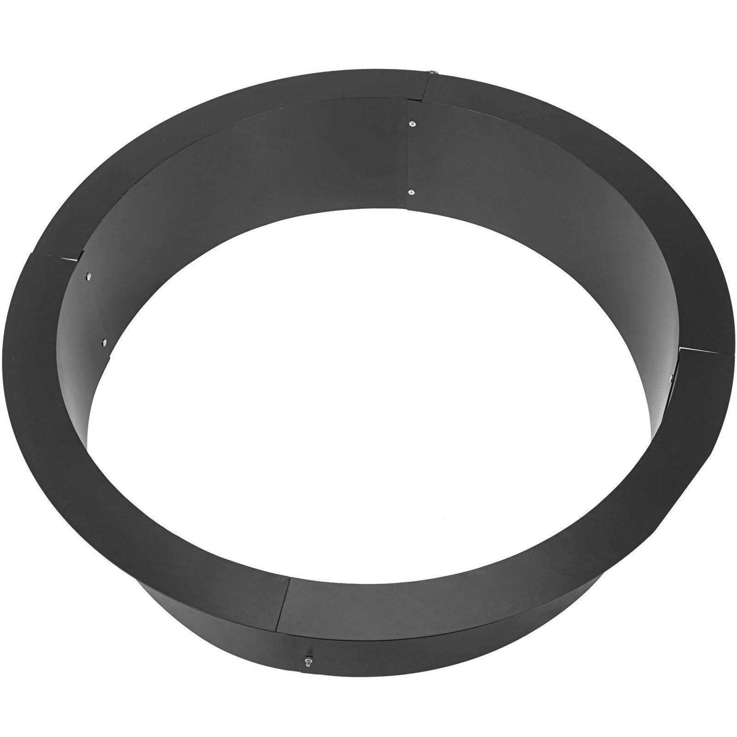 VEVOR Fire Pit Ring 45-Inch Outer/39-Inch Inner Diameter 3.0mm Thick Heavy Duty Solid Steel Fire Pit Liner DIY Campfire Ring Above or In-Ground SKHP45X39X10YC001V0