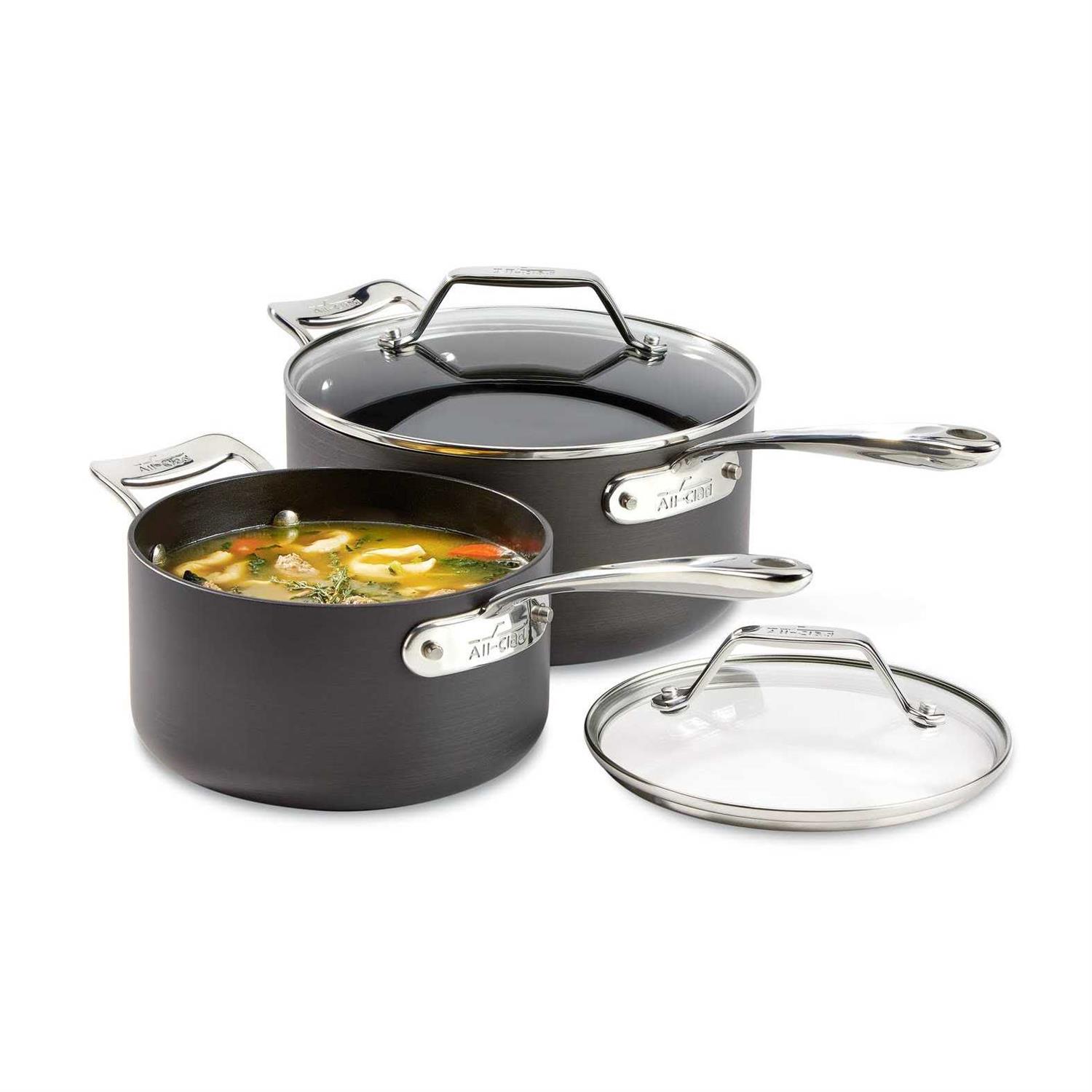 All-Clad Essentials Nonstick Saucepan Set