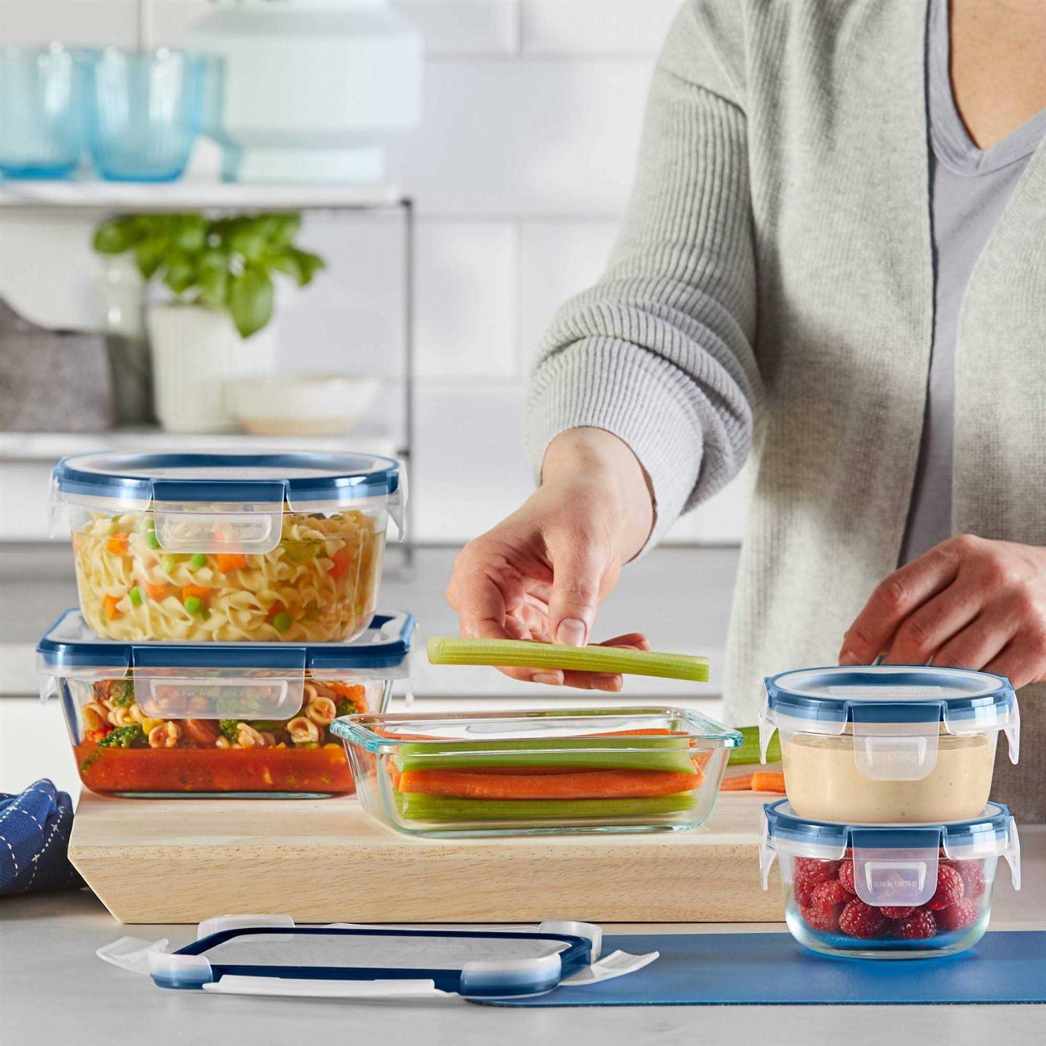 Pyrex 10-Piece Freshlock Plus Glass Storage with Microban Set